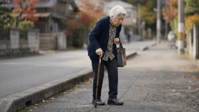高齢者が歩く姿